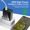 65W GaN USB Charger PD Type C Fast Charging Phone Charger Power Adpaters For iPhone 15 14 Xiaomi Samsung EU/US Plug Wall Charger